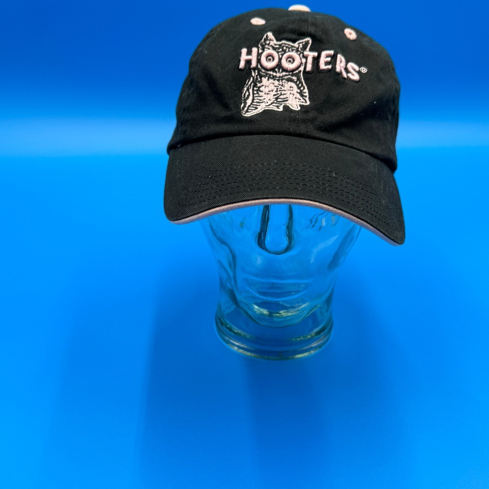 Hooters‎ Tampa Baseball Cap Black Pink Embroidered Owl Logo Adjustable Cotton